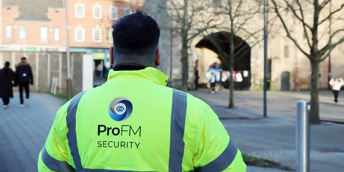 ProFM security guard on patrol in Leicester