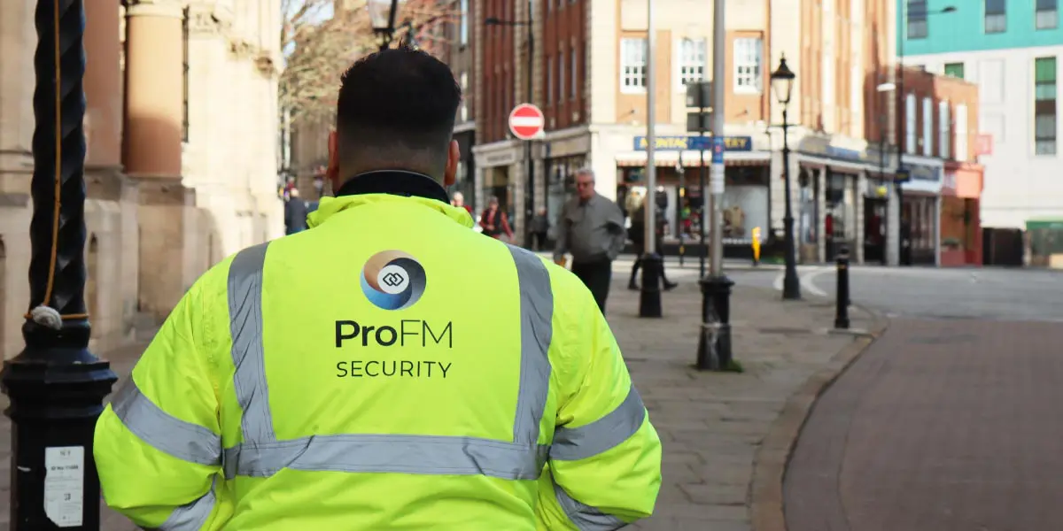 ProFM security guard on patrol in Northampton