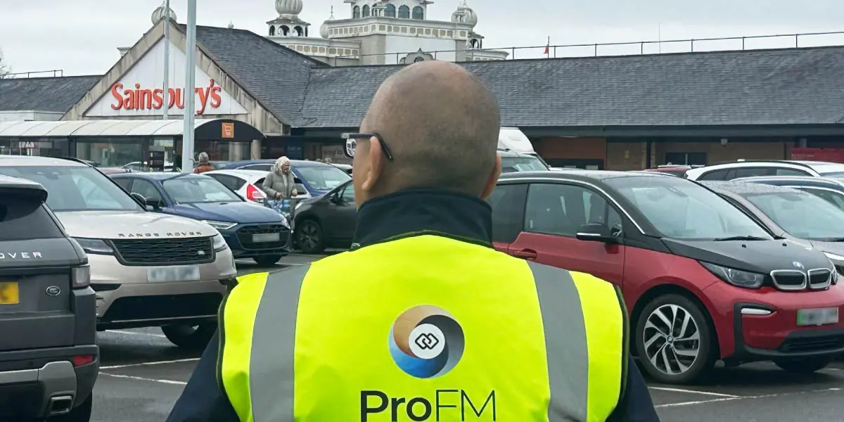 ProFM security guard on patrol in Royal Leamington Spa