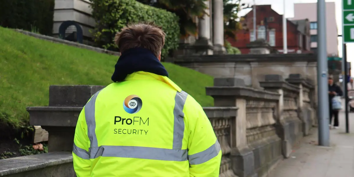 ProFM security guard on patrol in Stockport