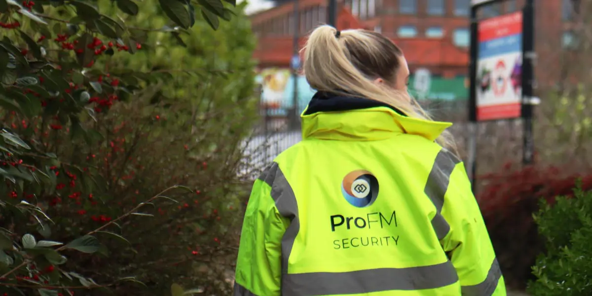 ProFM security guard on patrol in Wigan