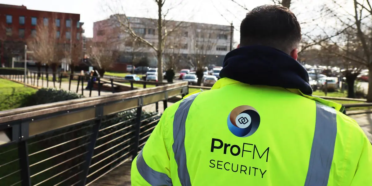 ProFM security guard on patrol in Worcester
