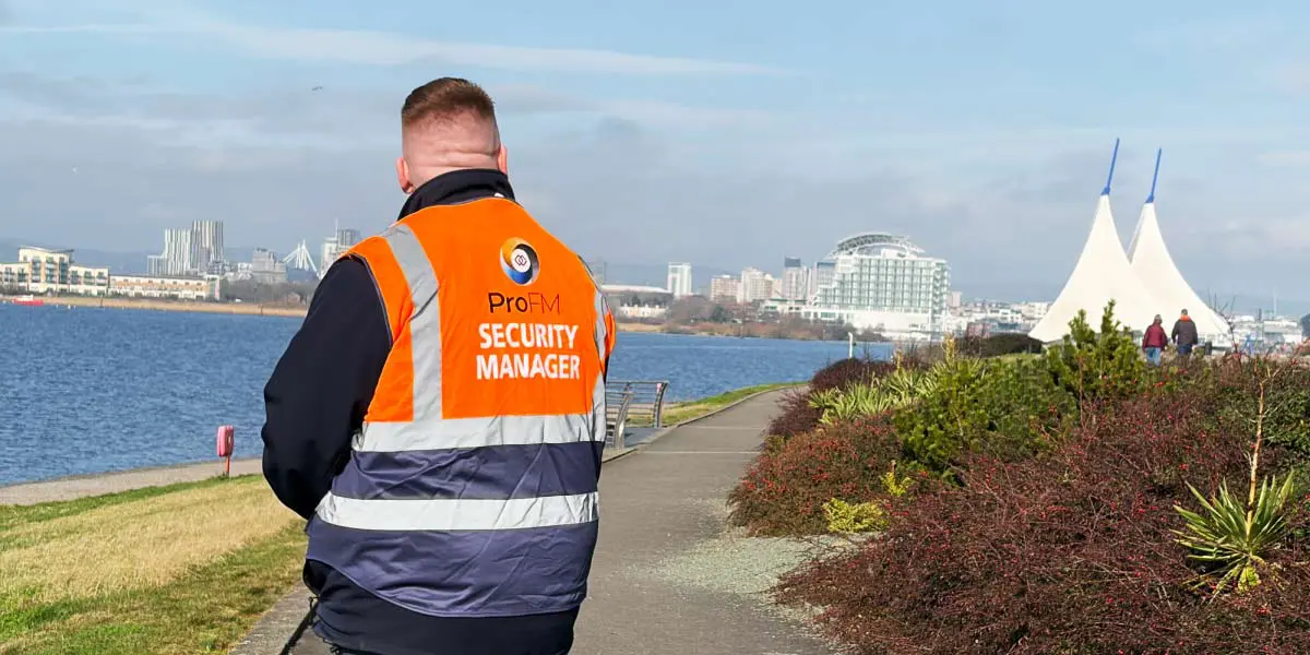 ProFM security guard on patrol in Cardiff