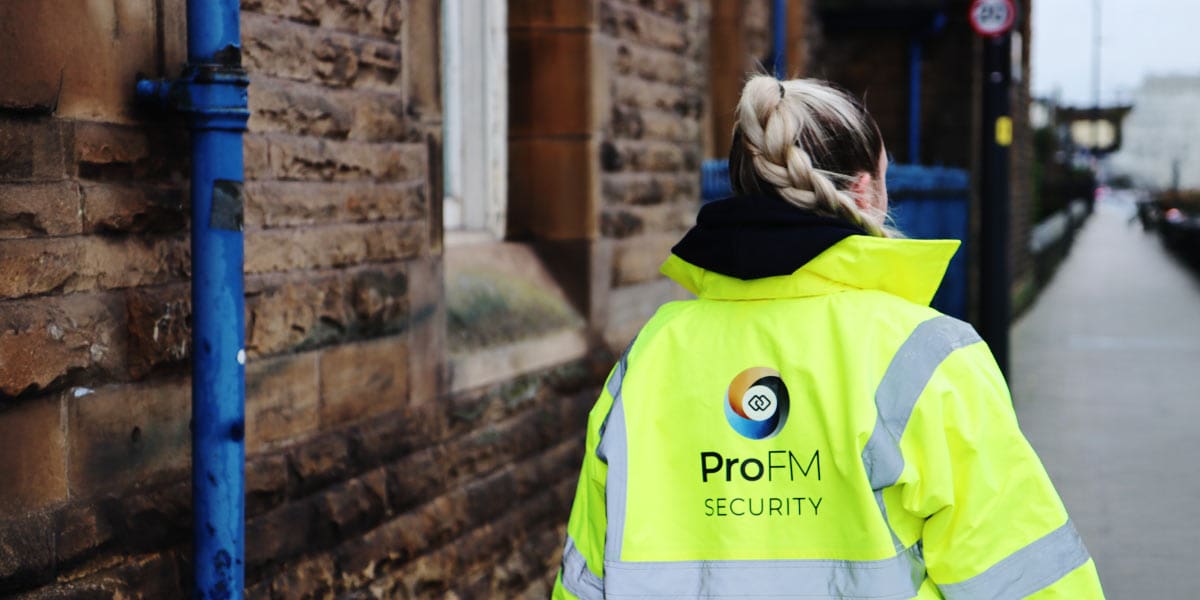 ProFM security guard on patrol in Burnley