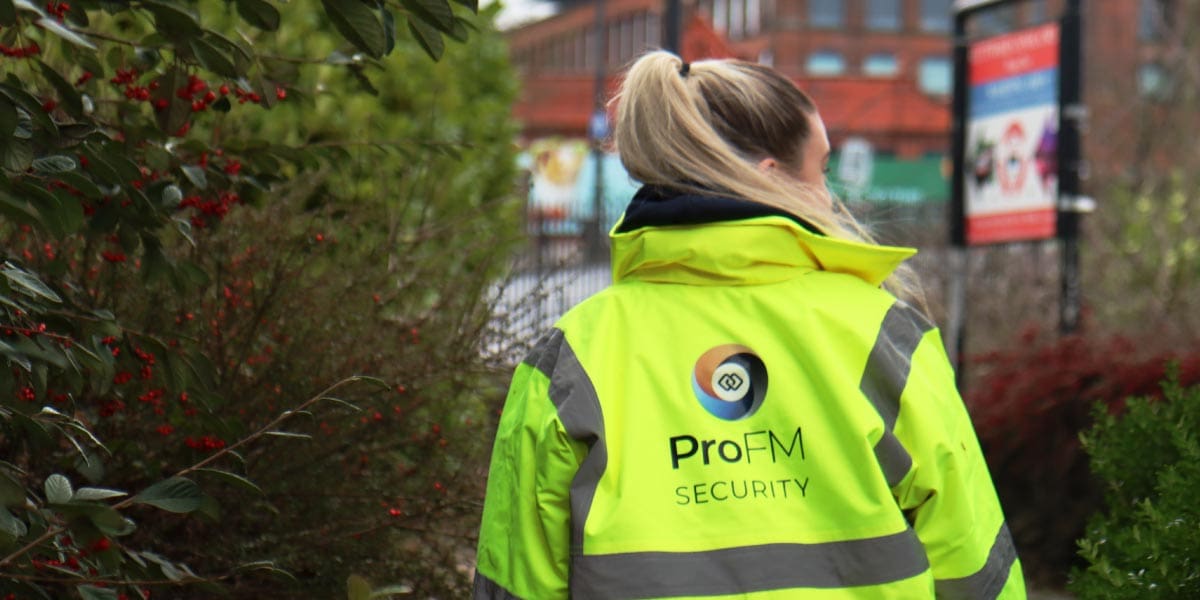 ProFM security guard on patrol in Wigan