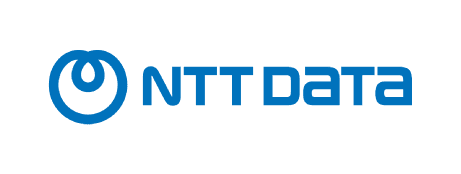NTT DATA corporate logo in blue text with the circular brand emblem.