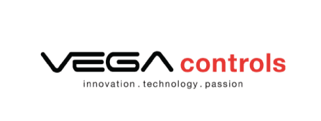 Vega Controls company logo in black and red text.