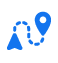 Perimeter security patrol icon.