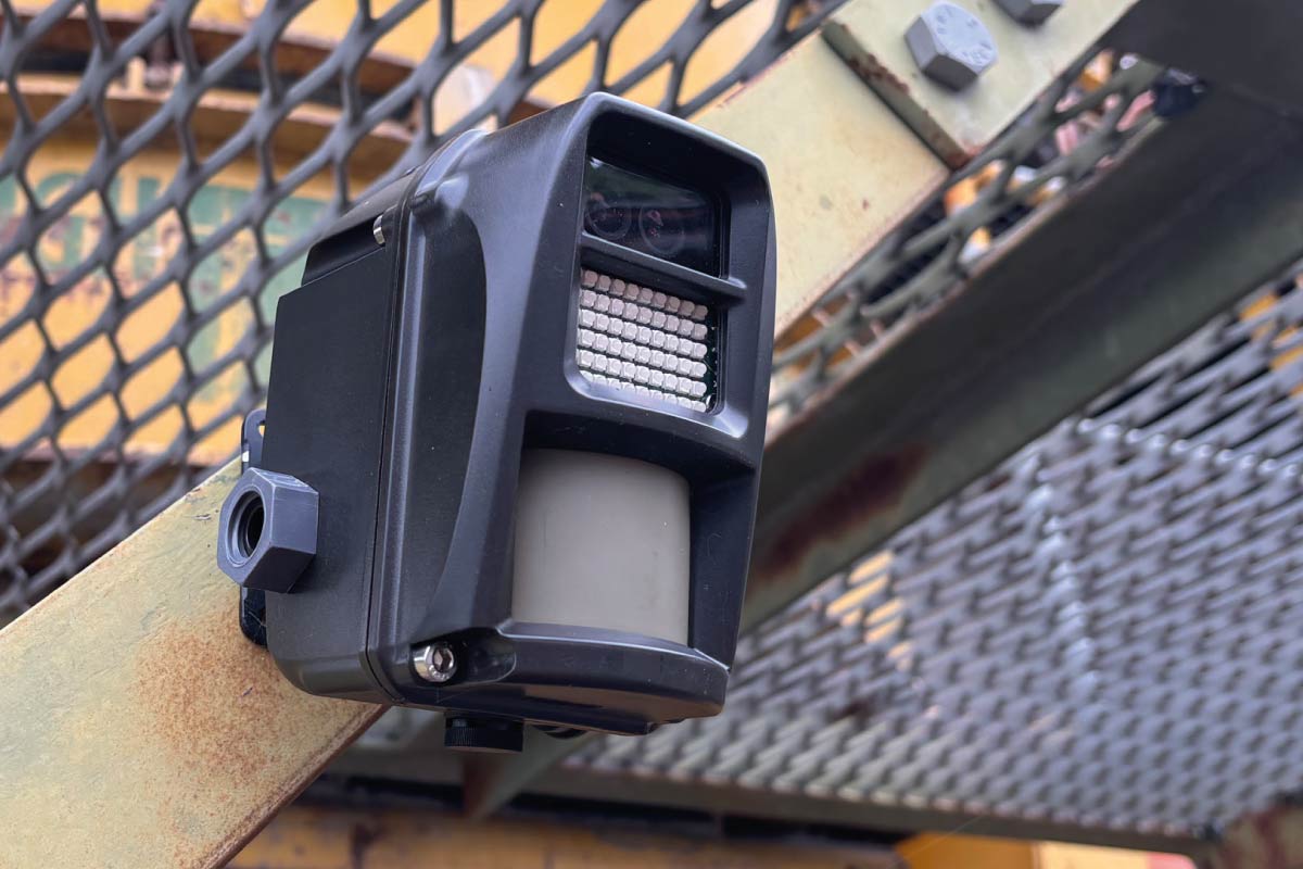 ProEyez AI site security detector installed on a perimeter structure for intrusion detection and site protection.